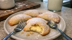 Süsse Ravioli aus dem Ofen: Mürbeteig-Halbmonde mit Vanillecreme