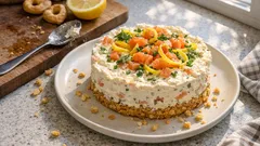 Herzhafter Lachs-Cheesecake ohne Backen – perfekt zum Vorbereiten fürs Apéro
