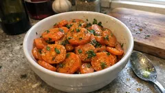 Bisszarte Rüebli mit einfacher Vinaigrette – dank Abschrecken bleiben sie schön