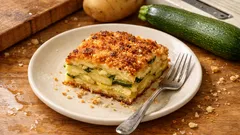 Kartoffel-Zucchetti-Tortino aus dem Ofen – knusprige Kruste, zartes Inneres