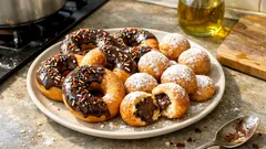 Ciambelle & Bombette di Carnevale: fluffigi Fasnachts-Chüechli mit Glasur und Schoggi