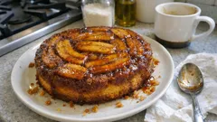 Bananen-Karamell-Upside-down-Kuchen – saftig, schnell gemacht und warm gestürzt