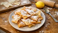 Eifreie Frappe (Chiacchiere) mit Rahm – knusprig, feinblättrig und schön blasig